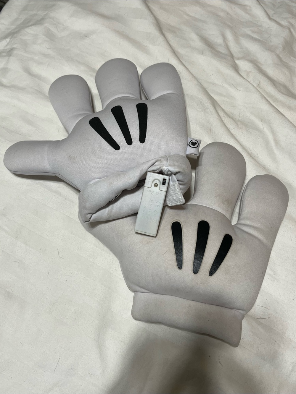 Disney Mickey Mouse Gray Cartoon 4 Finger Glove. 1 with Battery for light up.